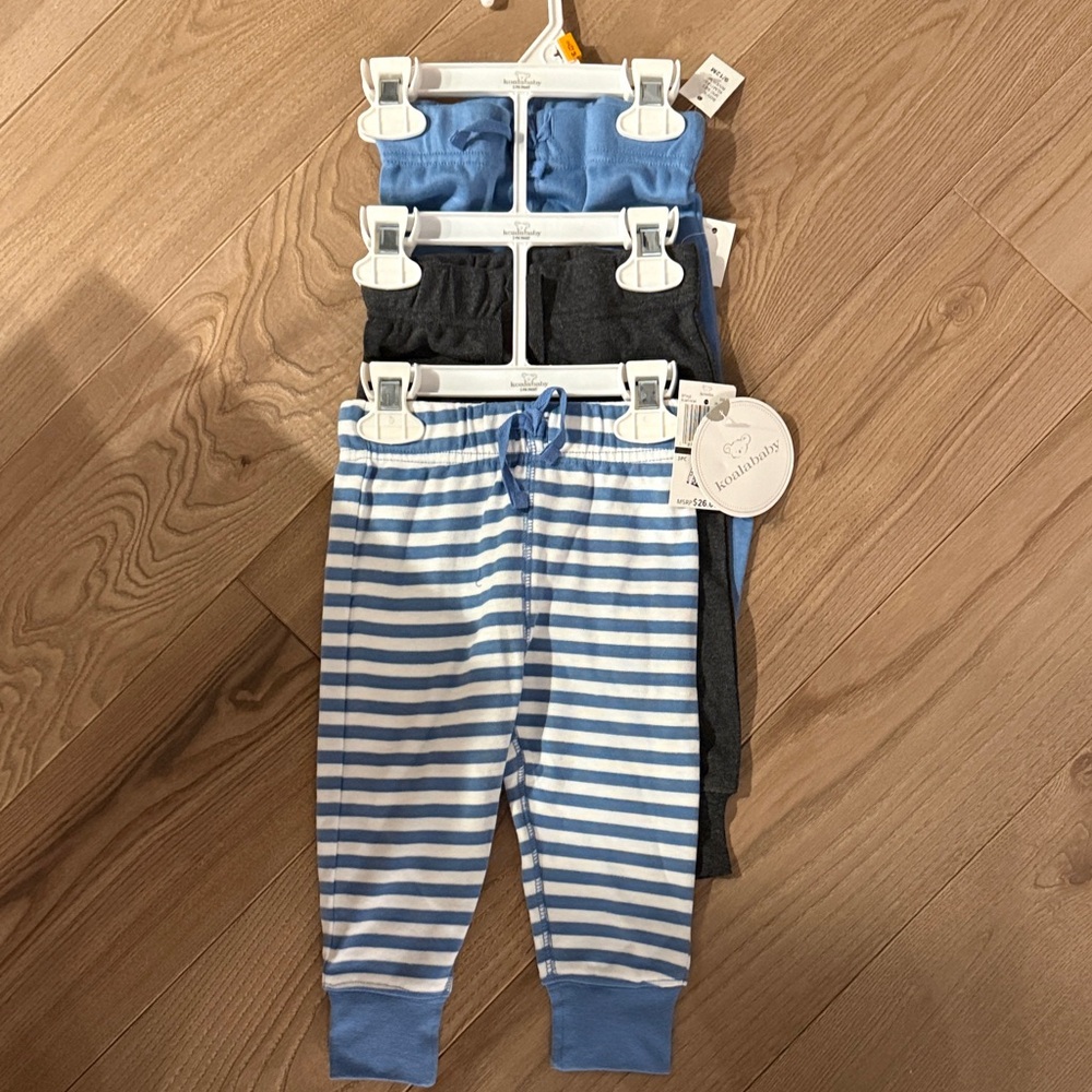 Blue and Gray Striped Kids Bottoms